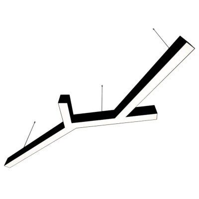 Donolux подвесной светодиодный светильник, 115 Ватт, 11520Lm, 4000К, IP20, 490х1525мм, H73мм, RAL9005 (мат.черный)