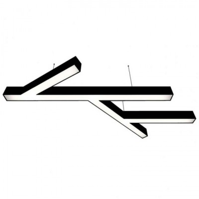 Donolux подвесной светодиодный светильник, 96 Ватт, 6600Lm, 3000К, IP20,672х1236мм, H73мм, RAL9005 (мат.черный)