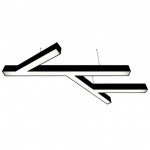 Donolux подвесной светодиодный светильник, 96 Ватт, 6600Lm, 3000К, IP20,672х1236мм, H73мм, RAL9005 (мат.черный)