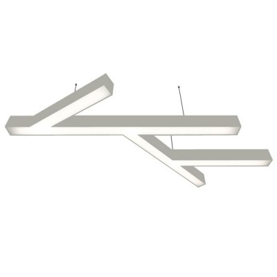 Donolux подвесной светодиодный светильник, 96 Ватт, 6600Lm, 3000К, IP20, 672х1236мм, H73мм, RAL9003 (мат.белый)