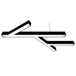 Donolux подвесной светодиодный светильник, 96 Ватт, 6600Lm, 4000К, IP20, 672х1236мм, H73мм, RAL9005 (мат.черный)