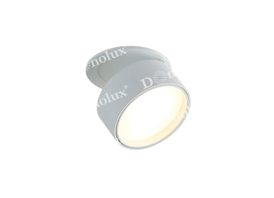 Donolux Led св-к встраиваемый поворотный, 12Вт, D85хH36мм, 759Лм, 120°, 3000К, IP20, Ra >90 белый RAL9003,блок питания в комплекте