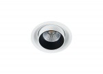 Donolux Led св-к встраиваемый, 15Вт, D98хH98мм, 1050Лм, 38°, 3000К, IP20, Ra >90, белый/черный,блок питания в комплекте