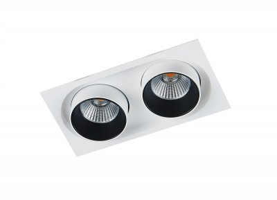 Donolux Led св-к встраиваемый, 30Вт, L185хW98хH98мм, 2200Лм, 38°, 3000К, IP20, Ra >90, белый/черный,блок питания в комплекте