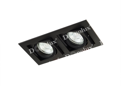 Donolux Led св-к встраиваемый поворотный, GU10, D180х92хH28мм, IP20, черный RAL9005, без лампы