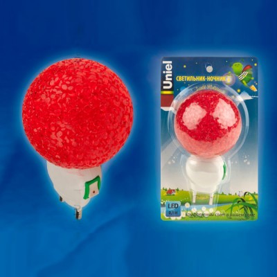 Uniel DTL-309-Шар/RED/1LED/0,1W Светильник-ночник