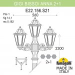 Садово-парковый фонарь FUMAGALLI GIGI BISSO/ANNA 2+1. E22.156.S21.AYF1R