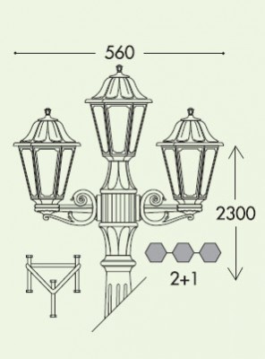 Светильник Fumagalli ANNA/GIGI BISSO/ 2+1 LED E22.156.S21.AXG1L