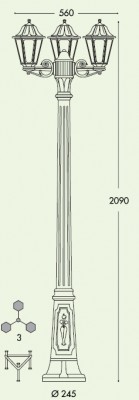 Светильник Fumagalli ANNA/GIGI BISSO/ 3L LED E22.156.S30.AXGL1 Светильник Fumagalli ANNA/GIGI BISSO/ 3L LED E22.156.S30.AXGL1