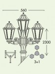 Светильник Fumagalli ANNA/GIGI BISSO/ 3+1 LED E22.156.S31.WXGL1