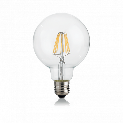 Лампочка Ideal Lux E27 08W GLOBO D095 TRASP 3000K