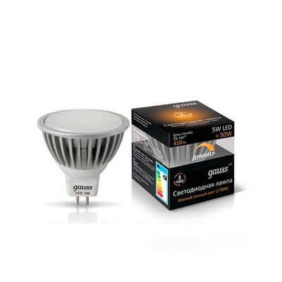 

Лампа Gauss EB101505105-D LED димер Gauss LED MR16 GU5.3 5W 2700K