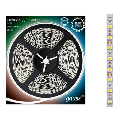 Лента LED 5050/60-SMD 14.4W 12V DC RGB IP66 (блистер 5м) (311000414)