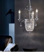 Подвесной светильник Masiero ELEGANTIA 3+1 Chromo Lucido-Cromo Opaco GLASS