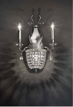 Настенный светильник Masiero ELEGANTIA A2+1 Chromo Lucido-Cromo Opaco GLASS