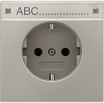 JUNG LS 990 Edelstahl Розетка с/з с полем для надписи безвинт зажим (ES2520NA)