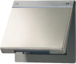 JUNG LS 990 Edelstal Откидная крышка для розеток и изделий 50х50 с полем для надписи (ES2990NAKL)