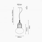 Подвесной светильник Aerostat S black chrome Fabbian