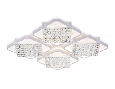 Люстра потолочная Ambrella FA128/4 WH белый 222W 680*680*110 (ПДУ РАДИО 2.4) ACRYLICA