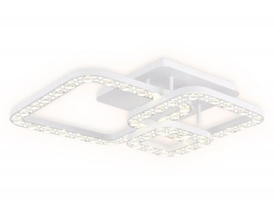 Люстра потолочная Ambrella FA162 WH/CH белый/хром 100W 540*540*130 (ПДУ РАДИО 2.4) ACRYLICA