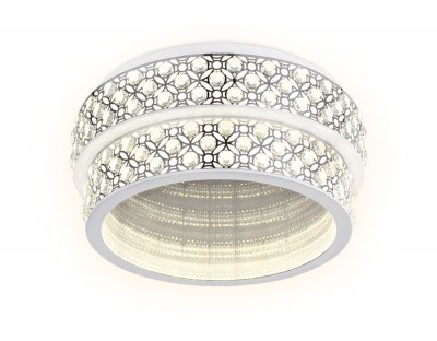 Люстра потолочная Ambrella FA9438 WH/CH белый/хром 164W D500*235 (ПДУ РАДИО 2.4) ACRYLICA