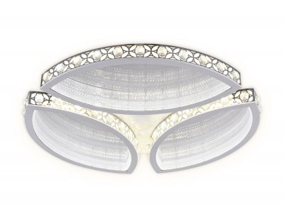 Люстра потолочная Ambrella FA9443 WH/CH белый/хром 218W D700*85 (ПДУ РАДИО 2.4) ACRYLICA