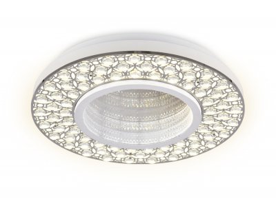 Люстра потолочная Ambrella FA9448 WH/CH белый/хром 102W D500*85 (ПДУ РАДИО 2.4) ACRYLICA