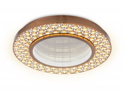 Люстра потолочная Ambrella FA9449 CF/TI кофе/янтарь 132W D600*85 (ПДУ РАДИО 2.4) ACRYLICA