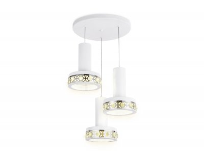 Люстра подвесная Ambrella FA9492/3 WH/CH белый/хром 54W 4200K D460*790 (без ПДУ) ACRYLICA