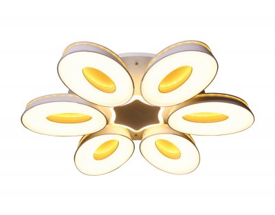 Люстра потолочная Ambrella FG1022/6+1 WH 144W+80W 1000*1000*135 (ПДУ РАДИО 2.4) COMFORT Люстра потолочная Ambrella FG1022/6+1 WH 144W+80W 1000*1000*135 (ПДУ РАДИО 2.4) COMFORT