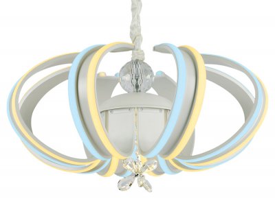 Люстра подвесная Ambrella FL111/6 WH белый 132W 3000K/6400K 550*550*250 (ПДУ РАДИО 2.4) LINE Люстра подвесная Ambrella FL111/6 WH белый 132W 3000K/6400K 550*550*250 (ПДУ РАДИО 2.4) LINE