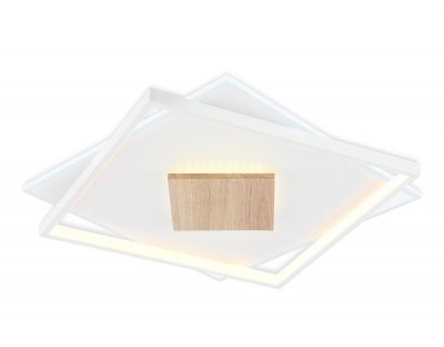 Светильник светодиодный потолочный Ambrella FL4790 WH/WD белый/дерево 77W 3000-6000K 515*515*50 (без ПДУ)