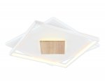 Светильник светодиодный потолочный Ambrella FL4790 WH/WD белый/дерево 77W 3000-6000K 515*515*50 (без ПДУ)