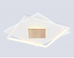 Светильник светодиодный потолочный Ambrella FL4790 WH/WD белый/дерево 77W 3000-6000K 515*515*50 (без ПДУ)
