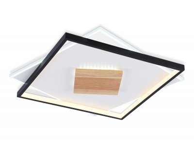 Светильник светодиодный потолочный Ambrella FL4791 WH/BK/WD белый/черный/дерево 77W 3000-6000K 515*515*50 (без ПДУ)