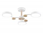 Люстра светодиодная на штанге Ambrella FL4855/3 WH/WD белый/дерево 54W 3000-6000K D660*170 (без ПДУ)