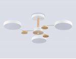 Люстра светодиодная на штанге Ambrella FL4855/3 WH/WD белый/дерево 54W 3000-6000K D660*170 (без ПДУ)