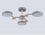 Люстра светодиодная на штанге Ambrella FL4856/3 GR/WD серый/дерево 54W 3000-6000K D660*170 (без ПДУ)