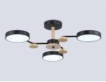 Люстра светодиодная на штанге Ambrella FL4857/3 BK/WD черный/дерево 54W 3000-6000K D660*170 (без ПДУ)