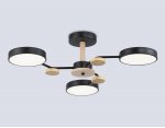 Люстра светодиодная на штанге Ambrella FL4857/3 BK/WD черный/дерево 54W 3000-6000K D660*170 (без ПДУ)