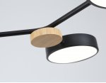 Люстра светодиодная на штанге Ambrella FL4860/4 BK/WD черный/дерево 60W 3000-6000K 700*400*120 (без ПДУ)