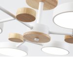 Люстра светодиодная на штанге Ambrella FL4861/6 WH/WD белый/дерево 90W 3000-6000K D750*180 (без ПДУ)