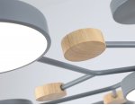 Люстра светодиодная на штанге Ambrella FL4865/7 GR/WD серый/дерево 126W 3000-6000K D830*190 (без ПДУ)