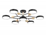 Люстра светодиодная на штанге Ambrella FL4866/7 BK/WD черный/дерево 126W 3000-6000K D830*190 (без ПДУ)