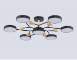 Люстра светодиодная на штанге Ambrella FL4866/7 BK/WD черный/дерево 126W 3000-6000K D830*190 (без ПДУ)