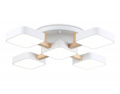 Люстра светодиодная на штанге Ambrella FL4881/5 WH/WD белый/дерево 90W 3000-6000K 675*675*110 (без ПДУ) Люстра светодиодная на штанге Ambrella FL4881/5 WH/WD белый/дерево 90W 3000-6000K 675*675*110 (без ПДУ)