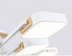 Люстра светодиодная на штанге Ambrella FL4888/8 WH/WD белый/дерево 144W 3000-6000K 960*960*160 (без ПДУ)