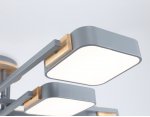 Люстра светодиодная на штанге Ambrella FL4889/8 GR/WD серый/дерево 144W 3000-6000K 960*960*160 (без ПДУ)
