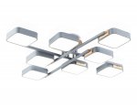 Люстра светодиодная на штанге Ambrella FL4889/8 GR/WD серый/дерево 144W 3000-6000K 960*960*160 (без ПДУ)