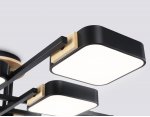 Люстра светодиодная на штанге Ambrella FL4890/8 BK/WD черный/дерево 144W 3000-6000K 960*960*160 (без ПДУ)